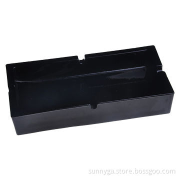 Rectangle Black Colored Glass Ashtrays with Dull Corners